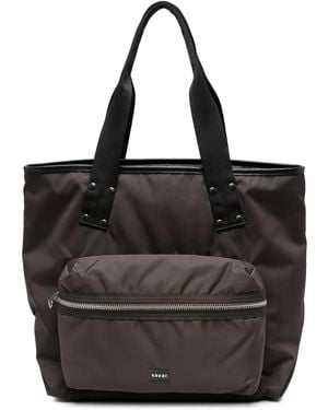 Sacai Detachable-Pouch Tote Bag - Black