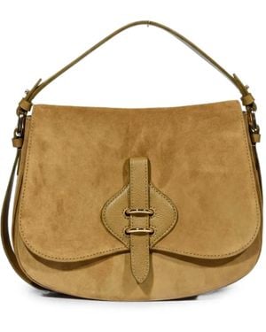Coccinelle Medium Mavery Suede Leather Shoulder Bag - Metallic