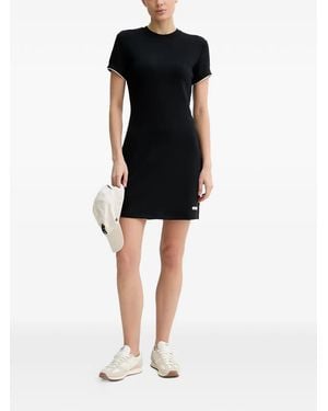 Guess Clara Logo-Patch Contrast-Trim Mini Dress - Black
