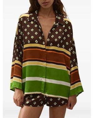 Faithfull the Brand Cora Geometric-Print Shirt - Green