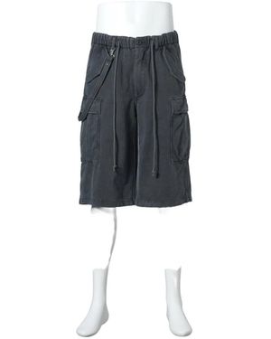 F.M.C.D. Sun-Faded Drawstring-Detail Cotton Cargo Shorts - Black