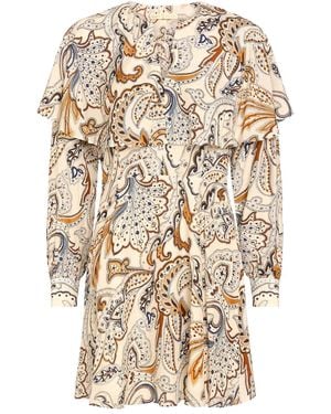 Marie Oliver Reeves Ruffled Paisley-print Mini Dress - Natural