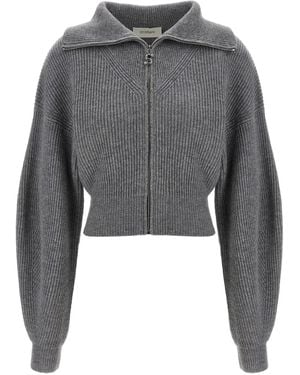 Sportmax ウールカシミア ジップアップ カーディガン - グレー