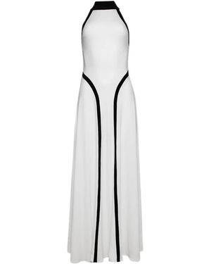Florence & Fortitude Olympia Halterneck Paneled Midi Dress - White
