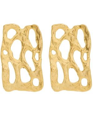 LYNYER Mystic Embossed Geometric Earrings - Metallic