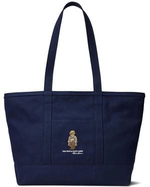 Polo Ralph Lauren Polo Bear Embroidered Tote Bag - Blue
