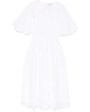 Gabriela Hearst Ausgefranstes Kleid Mit V-Ausschnitt - Weiß
