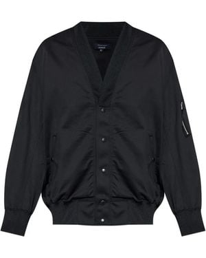 Comme des Garçons Zip-Pocket V-Neck Sweater - Blue
