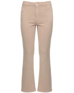 Emme Logo-Patch Five-Pocket Trousers - Natural