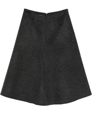 Susanne Bommer A-Line Zip-Fastening Midi Skirt - Black