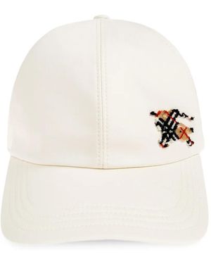 Burberry Cappello Da Baseball Knight - Bianco