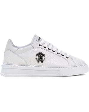 Roberto Cavalli Logo-Plaque Low-Top Trainers - White