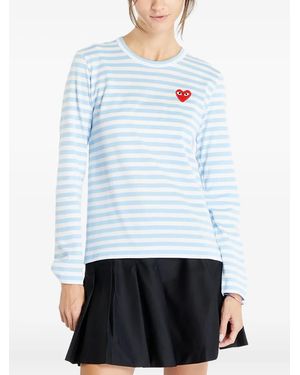 COMME DES GARÇONS PLAY Heart Logo Long Sleeve T-Shirt - Blue