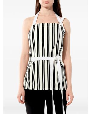 Balenciaga Striped Halterneck Tank Top - White