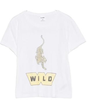RE/DONE Leopard-Print Graphic-Print T-Shirt - White