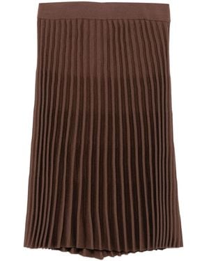 Mrz Pleated Knit Skirt - Brown