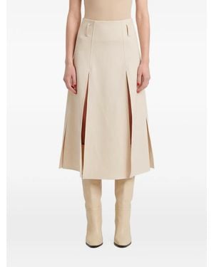 SUTTON NEW YORK Panelled Crepe Midi Skirt - Natural