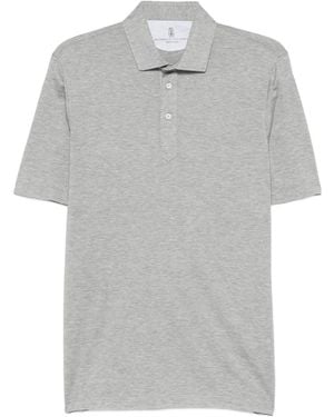 Brunello Cucinelli Button-Placket Polo Shirt - Grey