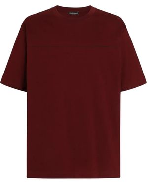 Dolce & Gabbana Cotton T-Shirt With Logo - Red