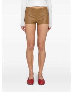 Paloma Wool Suau Leather Mini Shorts - White