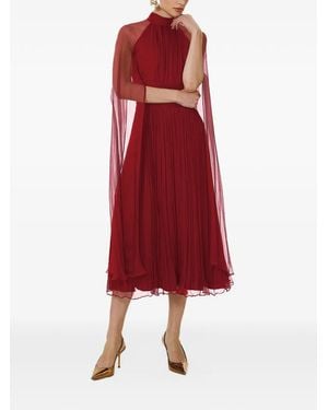 Framboise Belona Silk Midi Dress - Red
