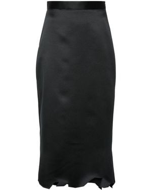 Viktor & Rolf Asymmetric-Hem Midi Skirt - Black