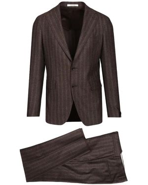 Tagliatore Pinstripe Suit - Brown