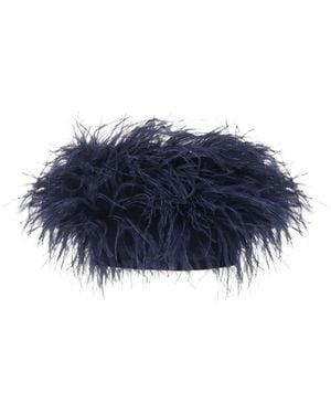 The Archivia Top Tipo Bandeau Aura Con Ribete De Plumas - Azul