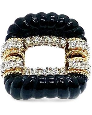 Andreoli Diamond And Onyx Ring - Black