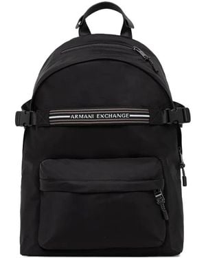 ARMANI EXCHANGE Rucksack mit Logo-Riemen - Schwarz
