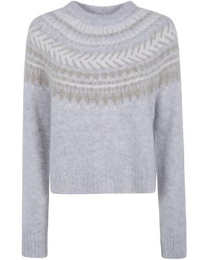 Barbour Annete Fair Isle Knit Sweater - Gray