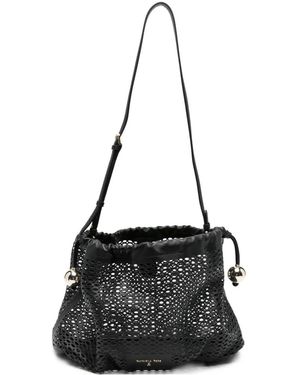 Patrizia Pepe Perforated Shoulder Bag - Black