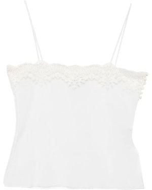 Chloé Lace-Trim Tank Top - White