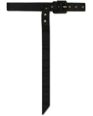 Nanushka Satin-effect Square-buckle Belt - ブラック