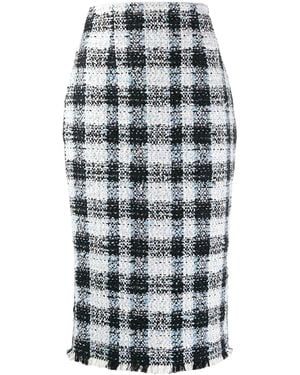 McQueen Plaid Tweed Skirt - Black