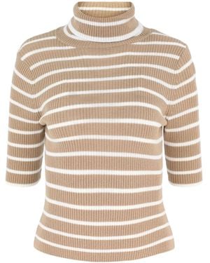 Veronica Beard Katrina Striped Top - Natural