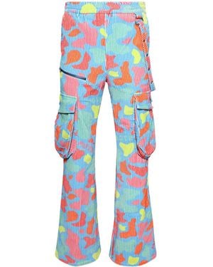 Members of The Rage Hero Camo Cord Cargo Trouseres - Blue