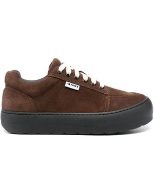 Sunnei Dreamy Lace-Up Suede Trainers - Brown