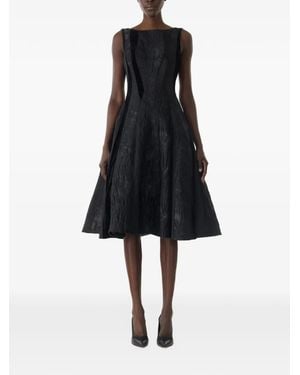 Jason Wu Mixed-Media Low-Back Midi Dress - Black