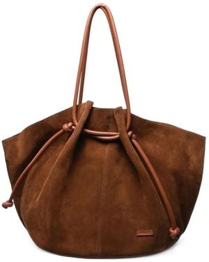 FARM Rio Suede Tote Bag - Brown