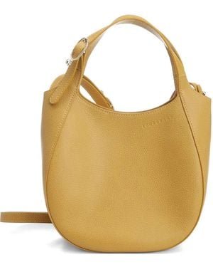 Longchamp Small Le Foulonné Leather Tote Bag - Metallic