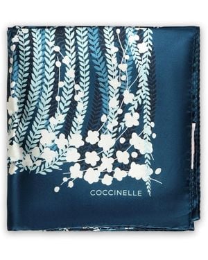 Coccinelle Foulard En Soie À Fleurs - Blue