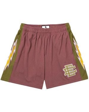 Eric Emanuel Lightning-Bolt Mesh Shorts - Purple