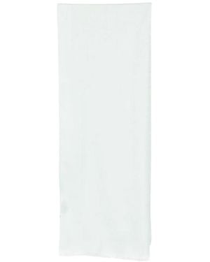 Ferragamo Logo-Pattern Frayed Scarf - White