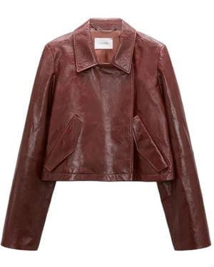 Dorothee Schumacher Broken Shine Leather Jacket - Red
