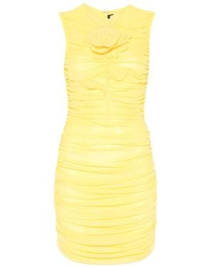 David Koma Ruched Mini Dress - Yellow