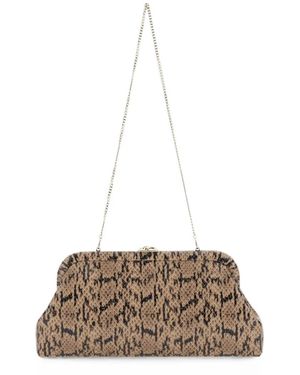 Jimmy Choo Clutch Skylar Con Effetto Serpente - Neutro
