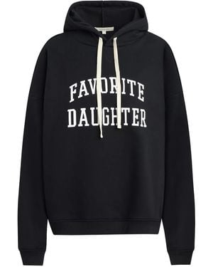 FAVORITE DAUGHTER Collegiate-Logo Hoodie - Black