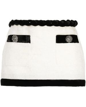 Area Button-Embellished Miniskirt - Black