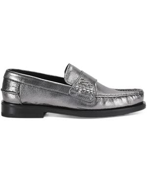 Kurt Geiger Lombard Grained Leather Loafers - White